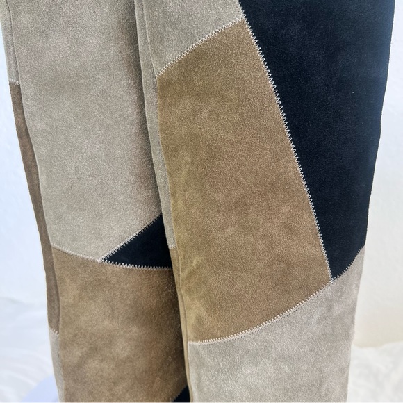 Isabel Marant Étoile Top Stitch Patchwork Suede Boots Black Brown Tan EU 39 - Picture 2 of 6